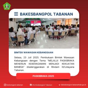 BIMTEK WAWASAN KEBANGSAAN Selasa, 23 Juli 2025. Pembukaan Bimtek Wawasan Kebangsaan dengan Tema (3)