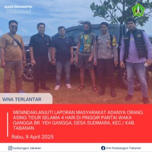 Kegiatan Badan Kesbangpol Tabanan. Rabu, 9 April 2025. Menindaklanjuti laporan masyarakat adanya