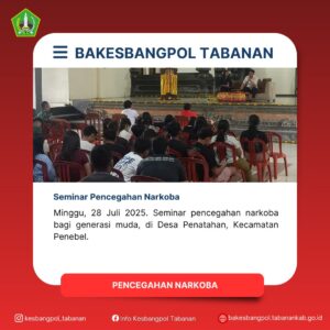 Minggu, 28 Juli 2025. Seminar pencegahan narkoba bagi generasi muda, di Desa Penatahan, Kecamata