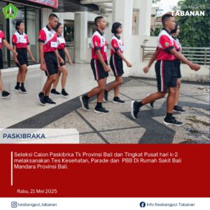Rabu, 21 Mei 2025. Seleksi Calon Paskibrka Tk Provinsi Bali dan Tingkat Pusat hari k-2 melaksana