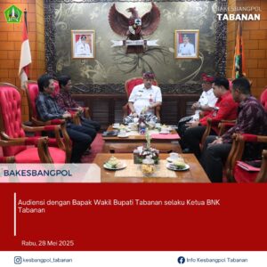 Rabu, 28 Mei 2025. Audiensi dengan Bapak Wakil Bupati Tabanan selaku Ketua BNK Tabanan