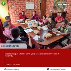Rapat persiapan Dharma Santi yang akan dilaksanakan Selasa 10 Juni 2025. Rapat dipimpin oleh Ba