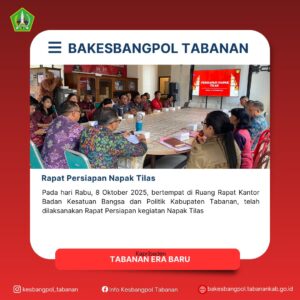 Rapat Persiapan Napak TilasRabu, 8 Oktober 2025Tempat- Ruang Rapat Kantor Badan Kesatuan Bangsa