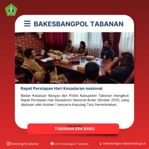 Ruang Rapat Asisten 1, Senin 13 Oktober 2025Badan Kesatuan Bangsa dan Politik Kabupaten Tabanan